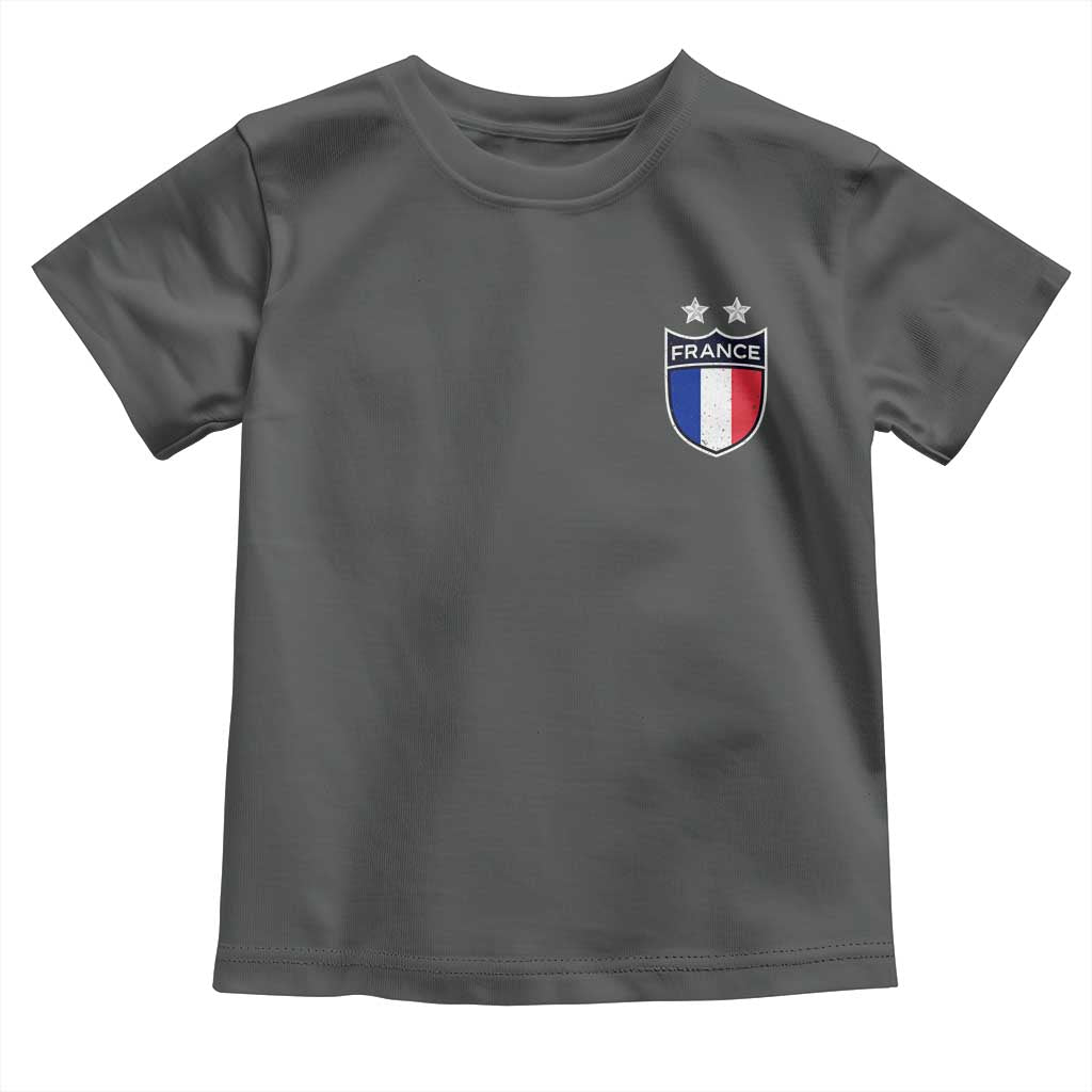 Vintage France Football Crest Two Stars French Flag Toddler T Shirt