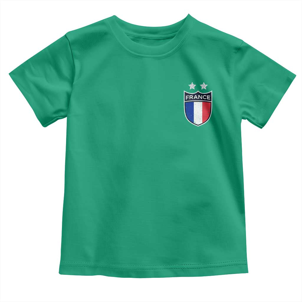 Vintage France Football Crest Two Stars French Flag Toddler T Shirt
