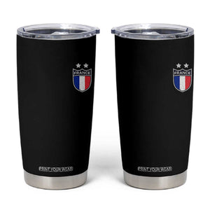 Vintage France Football Crest Two Stars French Flag Tumbler Cup