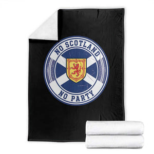No Scotland No Party Throw Blanket Scottish Lion Rampant Crest Vintage Saltire Flag TS11 Black Print Your Wear
