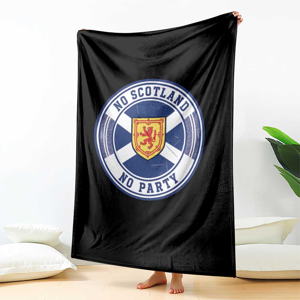 No Scotland No Party Throw Blanket Scottish Lion Rampant Crest Vintage Saltire Flag TS11 Print Your Wear