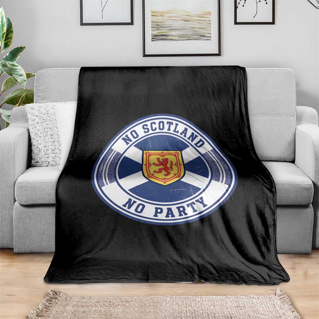 No Scotland No Party Throw Blanket Scottish Lion Rampant Crest Vintage Saltire Flag TS11 Print Your Wear