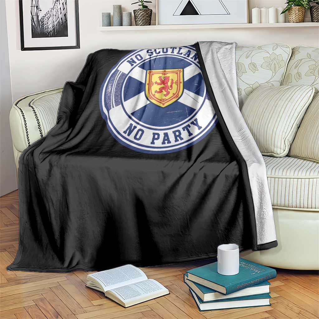 No Scotland No Party Throw Blanket Scottish Lion Rampant Crest Vintage Saltire Flag TS11 Print Your Wear
