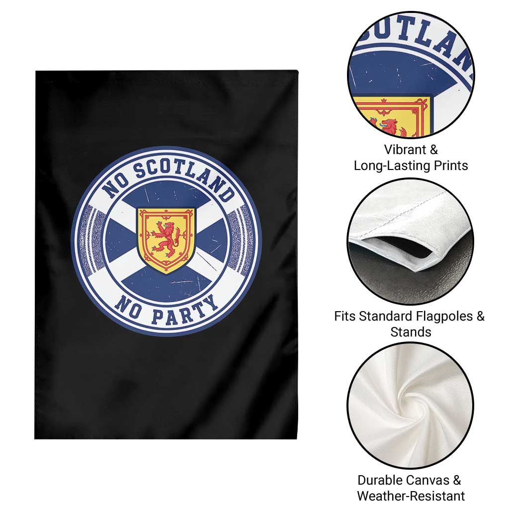 No Scotland No Party Garden Flag Scottish Lion Rampant Crest Vintage Saltire Flag TS11 Print Your Wear