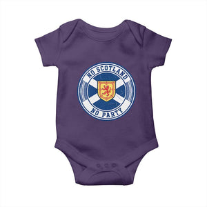 No Scotland No Party Baby Onesie Scottish Lion Rampant Crest Vintage Saltire Flag