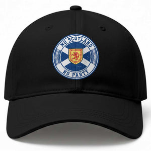 No Scotland No Party Baseball Cap Scottish Lion Rampant Crest Vintage Saltire Flag