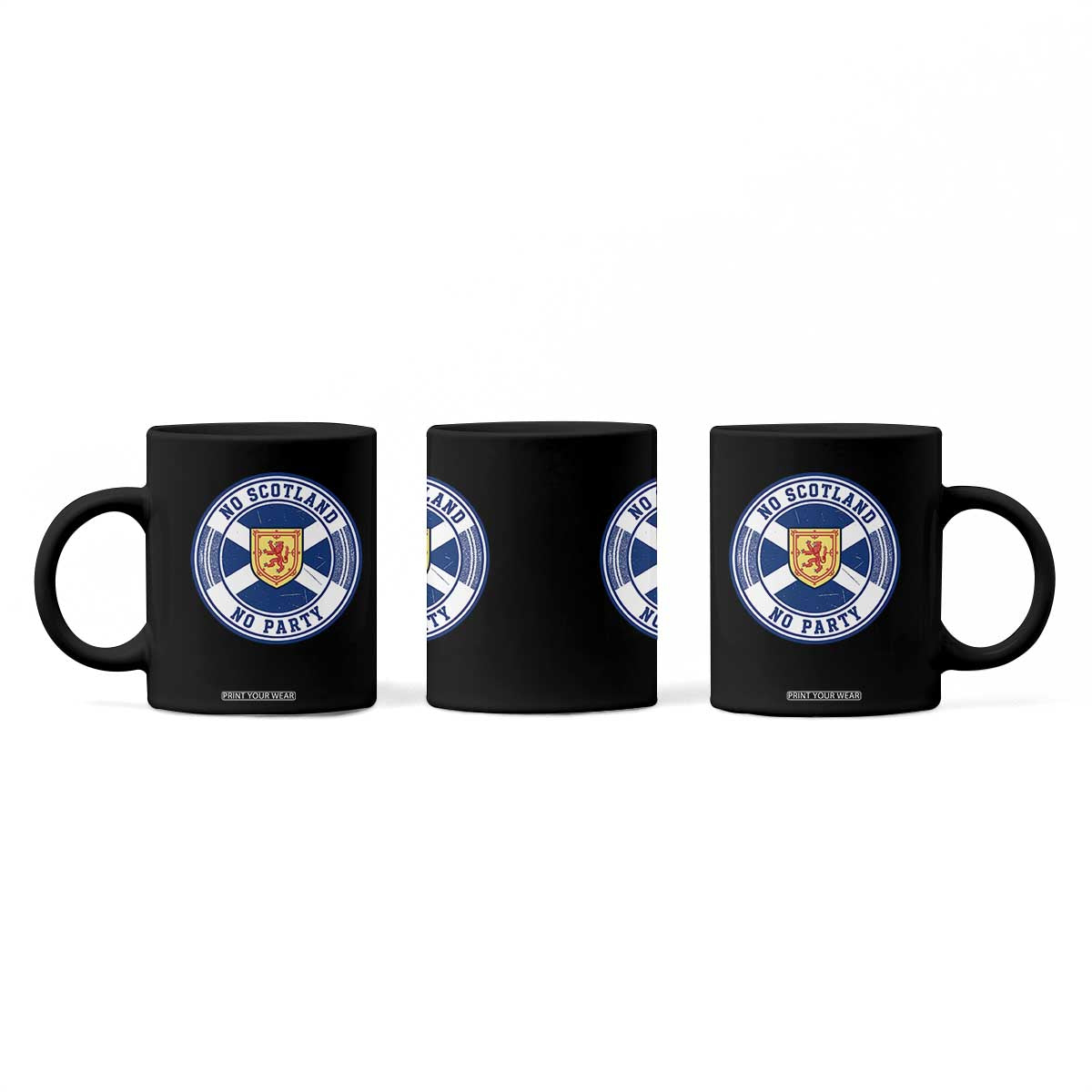 No Scotland No Party Coffee Mug Scottish Lion Rampant Crest Vintage Saltire Flag TS11 Print Your Wear