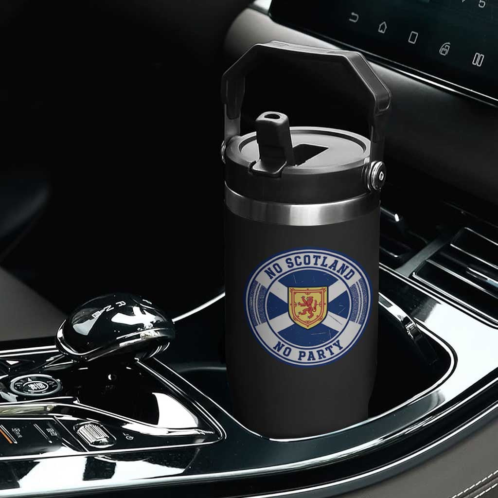 No Scotland No Party Flip Straw Tumbler Scottish Lion Rampant Crest Vintage Saltire Flag TS11 Print Your Wear