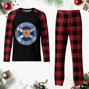 No Scotland No Party Plaid Pajama Set Scottish Lion Rampant Crest Vintage Saltire Flag