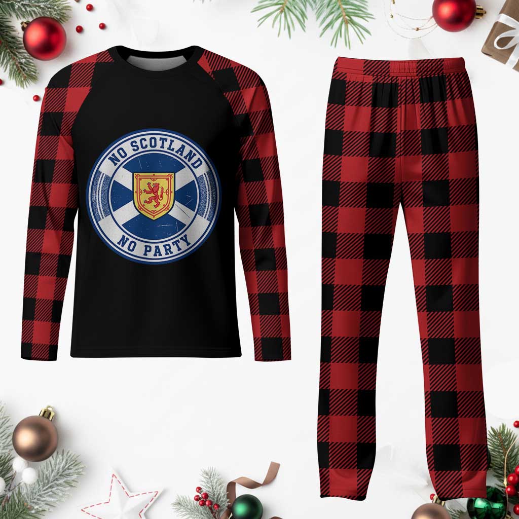 No Scotland No Party Plaid Pajama Set Scottish Lion Rampant Crest Vintage Saltire Flag TS11 Buffalo Plaid Print Your Wear