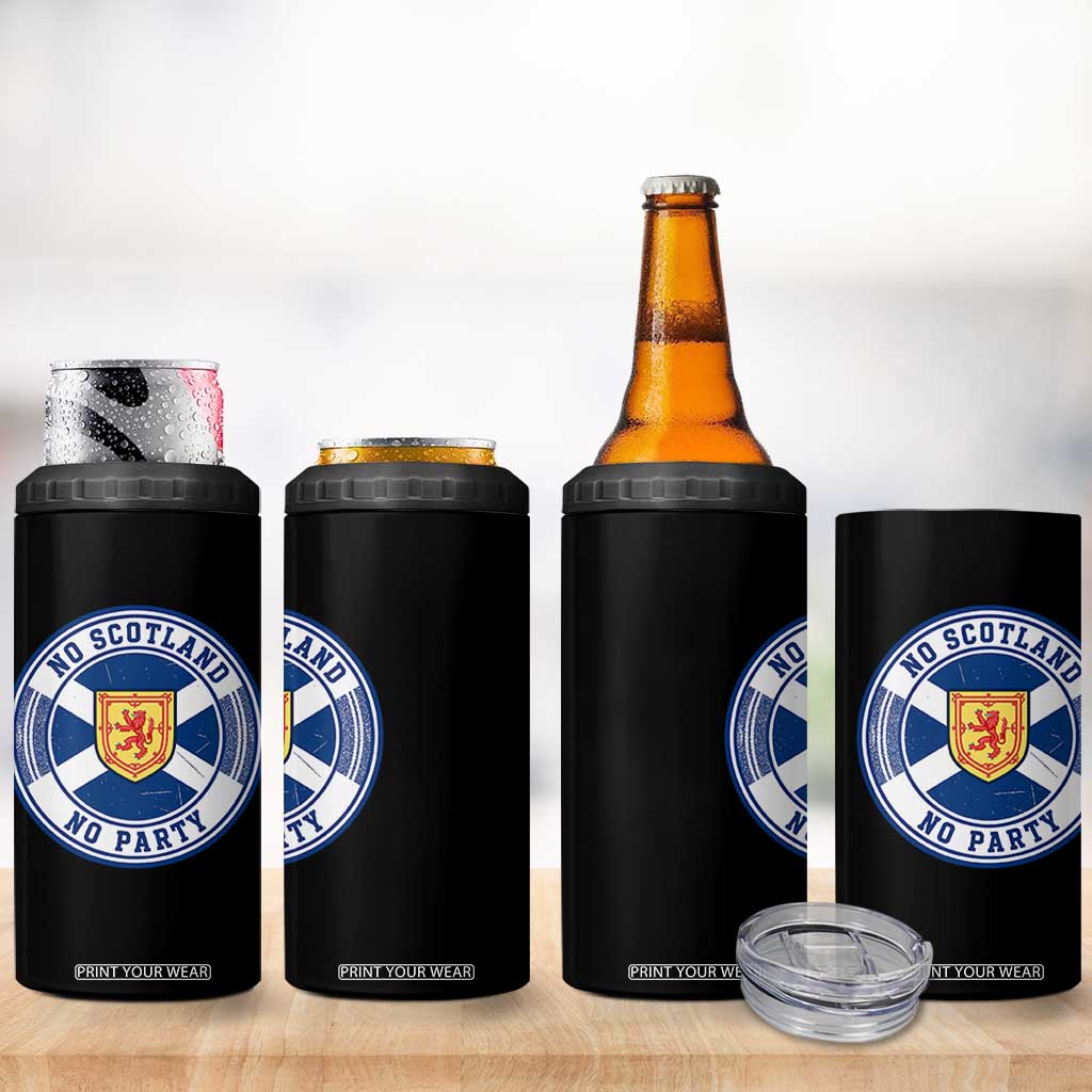 No Scotland No Party 4 in 1 Can Cooler Tumbler Scottish Lion Rampant Crest Vintage Saltire Flag TS11 Print Your Wear