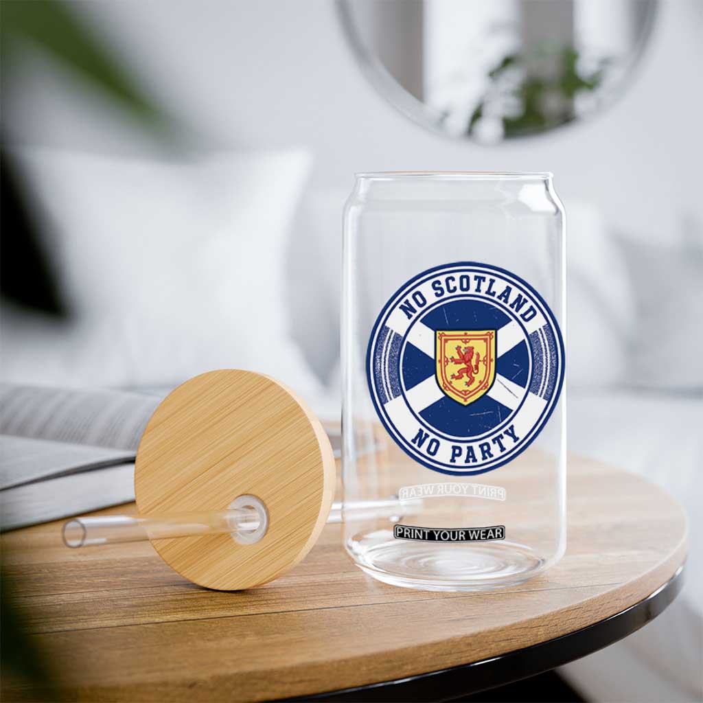 No Scotland No Party Glass Can Scottish Lion Rampant Crest Vintage Saltire Flag TS11 Print Your Wear