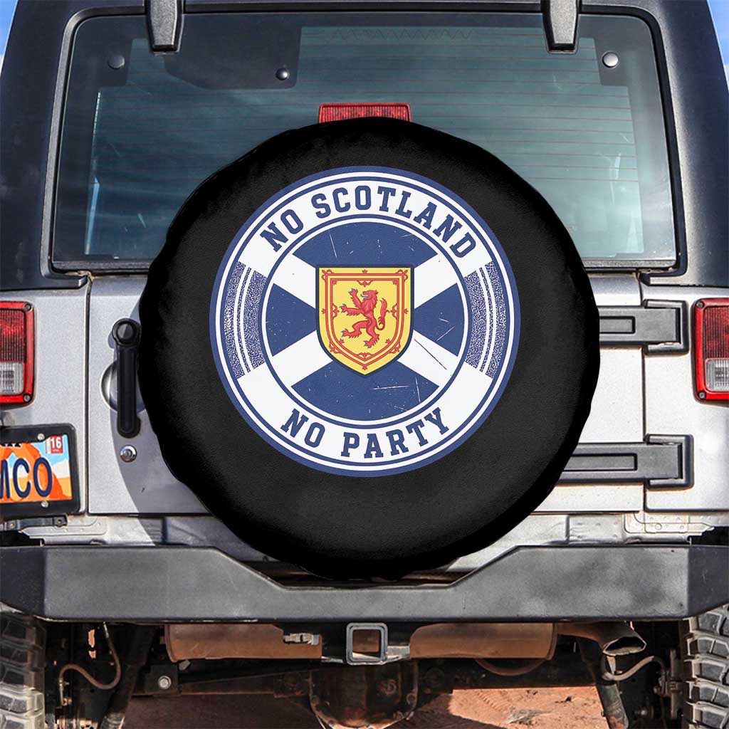No Scotland No Party Spare Tire Cover Scottish Lion Rampant Crest Vintage Saltire Flag TS11 No hole Black Print Your Wear