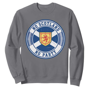 No Scotland No Party Sweatshirt Scottish Lion Rampant Crest Vintage Saltire Flag