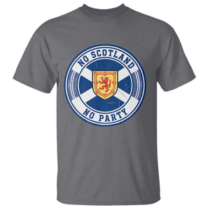 No Scotland No Party T Shirt Scottish Lion Rampant Crest Vintage Saltire Flag