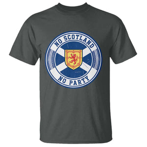 No Scotland No Party T Shirt Scottish Lion Rampant Crest Vintage Saltire Flag