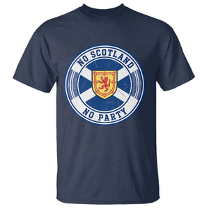 No Scotland No Party T Shirt Scottish Lion Rampant Crest Vintage Saltire Flag