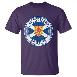 No Scotland No Party T Shirt Scottish Lion Rampant Crest Vintage Saltire Flag