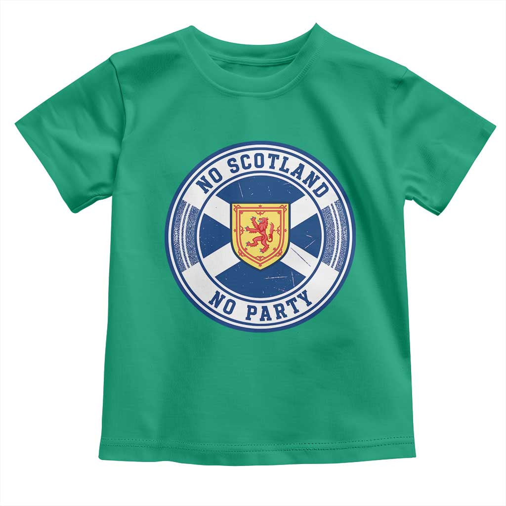 No Scotland No Party Toddler T Shirt Scottish Lion Rampant Crest Vintage Saltire Flag