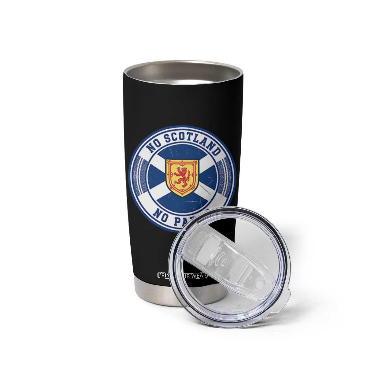 No Scotland No Party Tumbler Cup Scottish Lion Rampant Crest Vintage Saltire Flag TS11 Print Your Wear