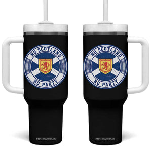 No Scotland No Party Tumbler With Handle Scottish Lion Rampant Crest Vintage Saltire Flag TS11 One Size: 40 oz Black Print Your Wear