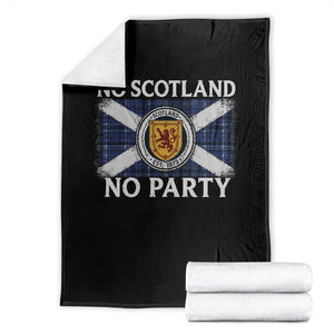 No Scotland No Party Throw Blanket Lion Rampant Crest Scottish Tartan Flag TS11 Black Print Your Wear