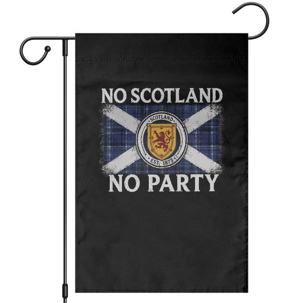 No Scotland No Party Garden Flag Lion Rampant Crest Scottish Tartan Flag TS11 Black Print Your Wear