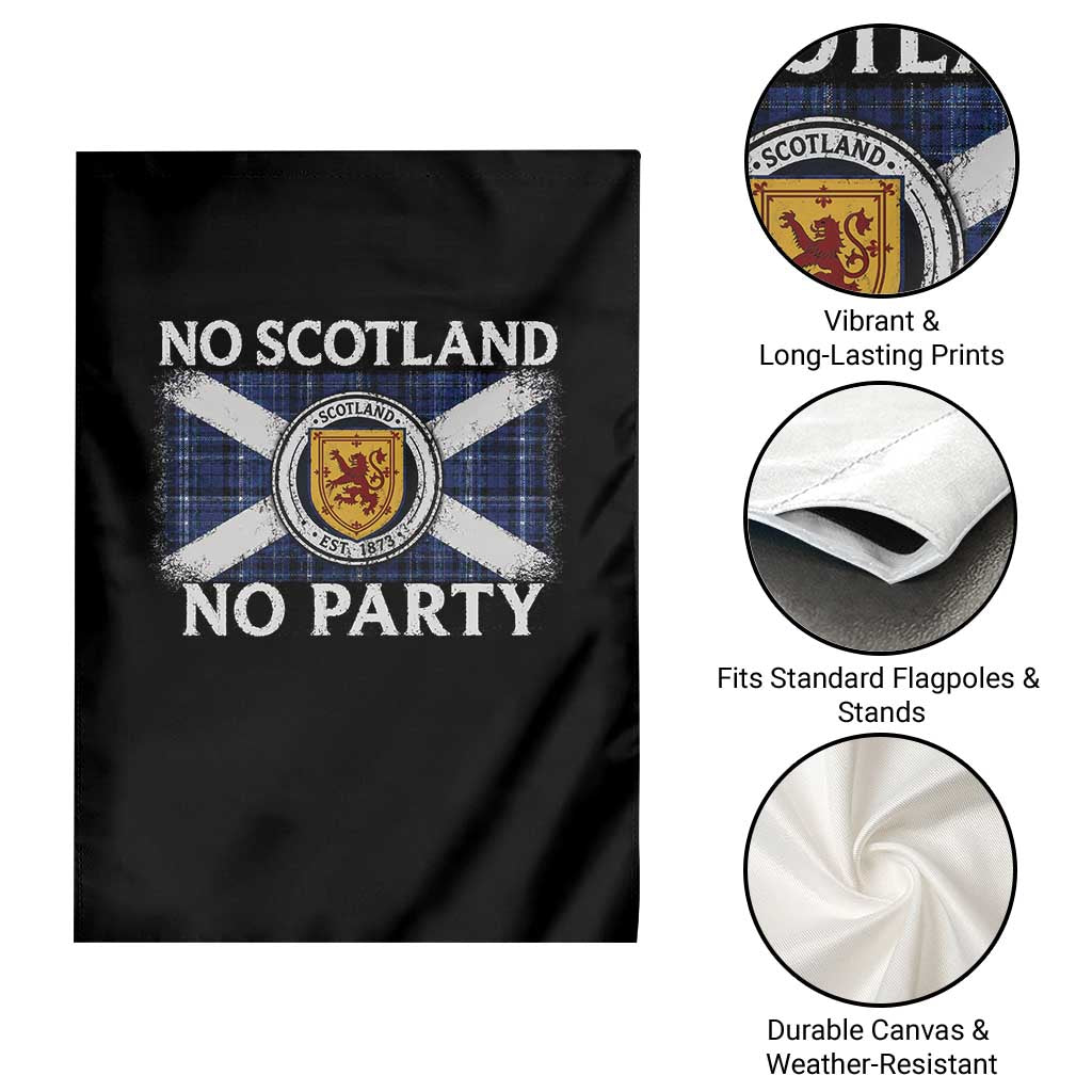 No Scotland No Party Garden Flag Lion Rampant Crest Scottish Tartan Flag TS11 Print Your Wear