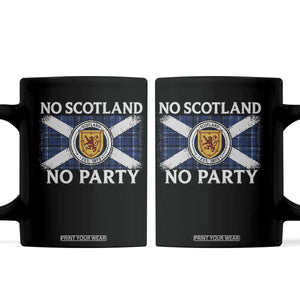 No Scotland No Party Coffee Mug Lion Rampant Crest Scottish Tartan Flag TS11 Black Print Your Wear
