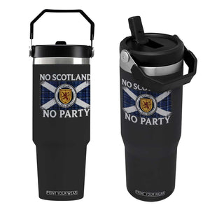 No Scotland No Party Flip Straw Tumbler Lion Rampant Crest Scottish Tartan Flag TS11 One Size: 30 oz Black Print Your Wear