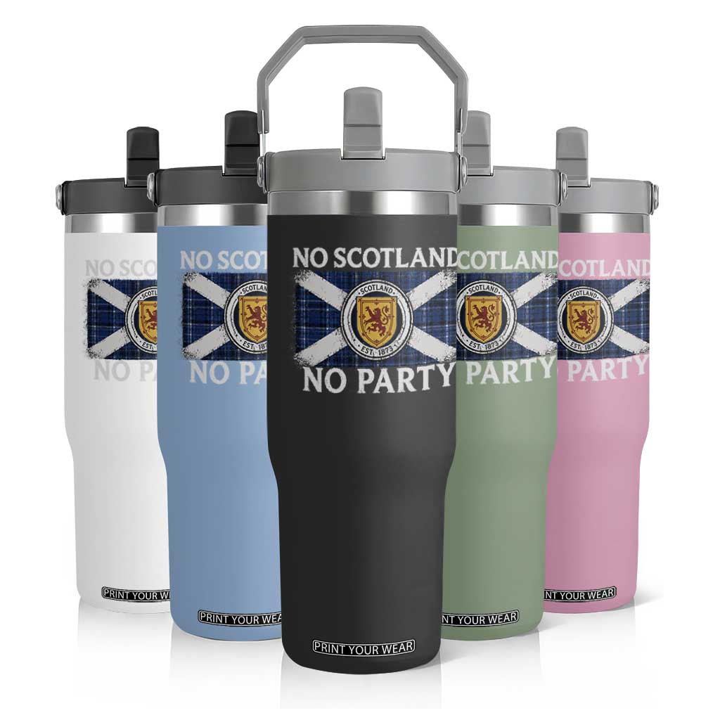No Scotland No Party Flip Straw Tumbler Lion Rampant Crest Scottish Tartan Flag TS11 Print Your Wear