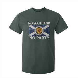 No Scotland No Party T Shirt For Kid Lion Rampant Crest Scottish Tartan Flag