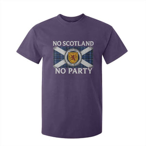 No Scotland No Party T Shirt For Kid Lion Rampant Crest Scottish Tartan Flag