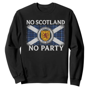 No Scotland No Party Sweatshirt Lion Rampant Crest Scottish Tartan Flag