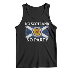 No Scotland No Party Tank Top Lion Rampant Crest Scottish Tartan Flag