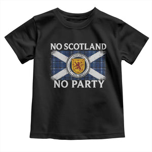 No Scotland No Party Toddler T Shirt Lion Rampant Crest Scottish Tartan Flag