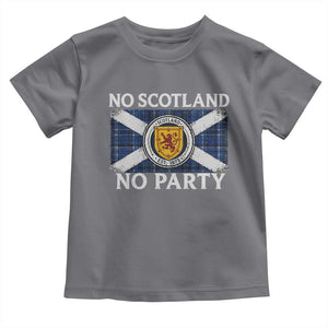 No Scotland No Party Toddler T Shirt Lion Rampant Crest Scottish Tartan Flag