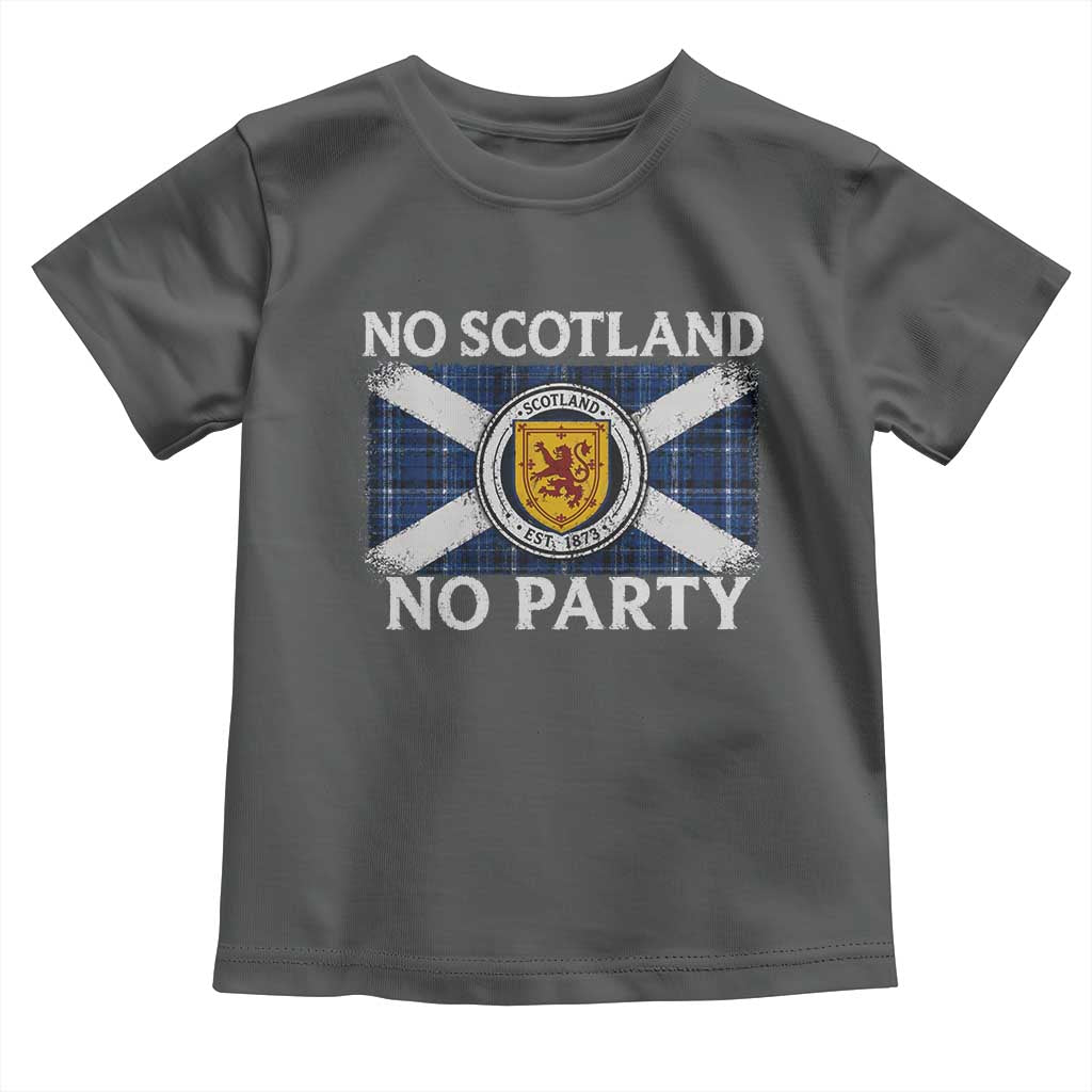 No Scotland No Party Toddler T Shirt Lion Rampant Crest Scottish Tartan Flag