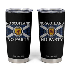 No Scotland No Party Tumbler Cup Lion Rampant Crest Scottish Tartan Flag TS11 Black Print Your Wear