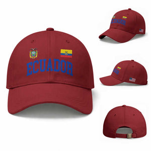 Ecuador Vintage Throwback Soccer Jersey Style Baseball Cap Ecuadorian Hispanic Heritage