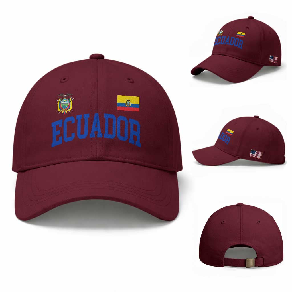 Ecuador Vintage Throwback Soccer Jersey Style Baseball Cap Ecuadorian Hispanic Heritage