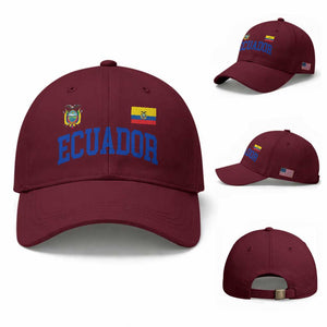 Ecuador Vintage Throwback Soccer Jersey Style Baseball Cap Ecuadorian Hispanic Heritage