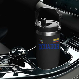 Ecuador Vintage Throwback Soccer Jersey Style Flip Straw Tumbler Ecuadorian Hispanic Heritage