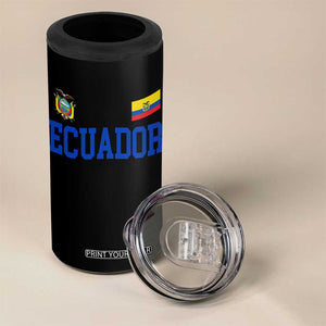 Ecuador Vintage Throwback Soccer Jersey Style 4 in 1 Can Cooler Tumbler Ecuadorian Hispanic Heritage