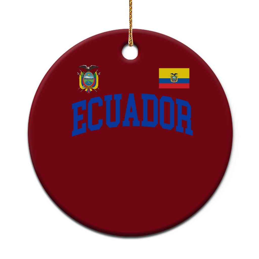Ecuador Vintage Throwback Soccer Jersey Style Ceramic Ornament Ecuadorian Hispanic Heritage TS11 1pc Red Print Your Wear