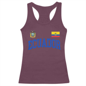 Ecuador Vintage Throwback Soccer Jersey Style Racerback Tank Top Ecuadorian Hispanic Heritage