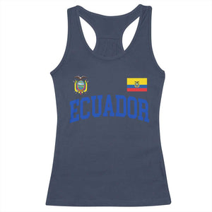 Ecuador Vintage Throwback Soccer Jersey Style Racerback Tank Top Ecuadorian Hispanic Heritage