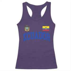 Ecuador Vintage Throwback Soccer Jersey Style Racerback Tank Top Ecuadorian Hispanic Heritage