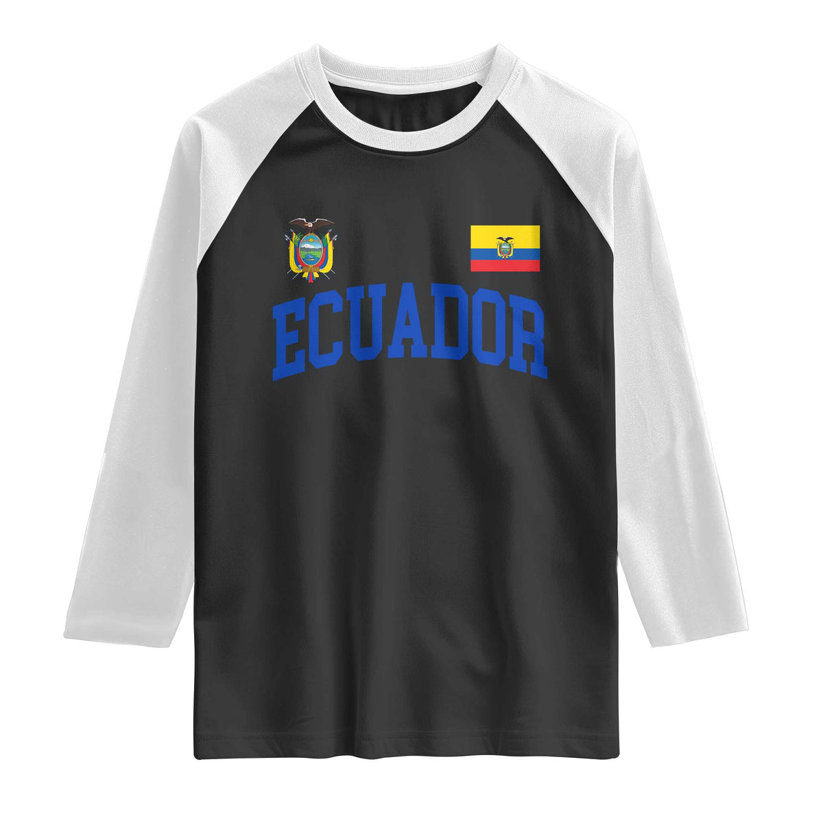 Ecuador Vintage Throwback Soccer Jersey Style Raglan Shirt Ecuadorian Hispanic Heritage