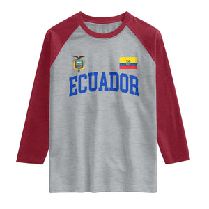 Ecuador Vintage Throwback Soccer Jersey Style Raglan Shirt Ecuadorian Hispanic Heritage